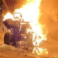 Azi-noapte, într-o comună băcăuană, au ars 12 ATV-uri și garajul în care erau depozitate